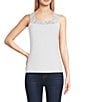 Color:White - Image 1 - Everyday Reversible Square Neck to V-Neck Crepe Tank