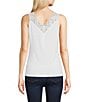 Color:White - Image 2 - Everyday Reversible Square Neck to V-Neck Crepe Tank