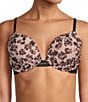 Color:Abstract Leopard - Image 1 - Lace Wing Push-Up T-Shirt Bra