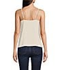 Modern Movement Reversible Satin Sleeveless Adjustable Strap Cami, Color:White/Stone - Image 3