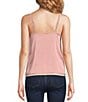 Modern Movement Reversible Satin Sleeveless Adjustable Strap Cami, Color:Peach Whip/Rose - Image 4