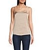 Modern Movement Reversible Satin Sleeveless Adjustable Strap Cami, Color:White/Stone - Image 2