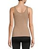 Modern Movement Seamless Scoop Neck Sleeveless Cotton Blend Tank, Color:Taupe Heather - Image 4