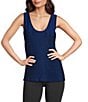 Modern Movement Sleeveless V-Neck Lurex Two-Way Stretch Holiday Camisole, Color:Blue Holiday Sparkle - Image 1