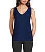 Modern Movement Sleeveless V-Neck Lurex Two-Way Stretch Holiday Camisole, Color:Blue Holiday Sparkle - Image 2