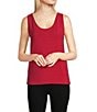 Modern Movement Sleeveless V-Neck Lurex Two-Way Stretch Holiday Camisole, Color:Red Holiday Sparkle - Image 2