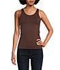 Modern Movement Solid Seamless Reversible Micro Knit Tank, Color:Mahogany - Image 1