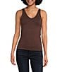 Modern Movement Solid Seamless Reversible Micro Knit Tank, Color:Mahogany - Image 3