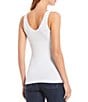 Modern Movement Solid Seamless Reversible Micro Knit Tank, Color:White - Image 2