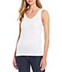 Modern Movement Solid Seamless Reversible Micro Knit Tank, Color:White - Image 3