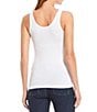 Modern Movement Solid Seamless Reversible Micro Knit Tank, Color:White - Image 4