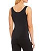 Color:Black - Image 2 - Solid Seamless Reversible Micro Knit Tank