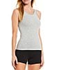 Color:Heather Grey - Image 1 - Solid Seamless Reversible Micro Knit Tank