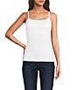 Modern Movement Step-In Sleeveless Square Neck Shelf-Bra Cami, Color:White - Image 1