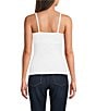 Modern Movement Step-In Sleeveless Square Neck Shelf-Bra Cami, Color:White - Image 2