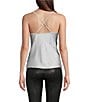 Modern Movement Stretch Satin Sleeveless Cowl Neck Camisole, Color:Silver - Image 2