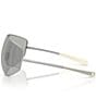 Moncler Unisex Tanium 45mm Shield Sunglasses, Color:Matte Silver/Mirror Silver - Image 3