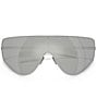 Moncler Unisex Tanium 45mm Shield Sunglasses, Color:Matte Silver/Mirror Silver - Image 5