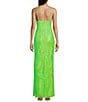 Color:Lime - Image 2 - Pattern Sequin Lace Long Dress