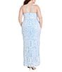 Color:Blue - Image 2 - Plus Long Patterned Sequin V-Neck Long Dress
