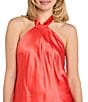 Morgan & Co. Satin Y-Neck Halter Ruffle Dress - Image 3