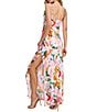 Morgan & Co. Sleeveless Cowl Neck Long Printed Satin Dress - Image 2