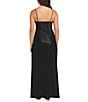Morgan & Co. Sleeveless Spaghetti Strap Satin Rhinestone Trim Dress, Color:Black - Image 2