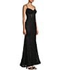 Color:Black - Image 6 - Strapless Glitter Illusion Lace Corset Long Dress