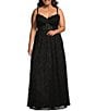 Color:Black - Image 2 - Plus Sweetheart Neck Long Lace Bustier With Scalloped Edge Ballgown