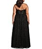 Color:Black - Image 3 - Plus Sweetheart Neck Long Lace Bustier With Scalloped Edge Ballgown