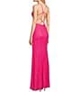 Color:Neon Pink - Image 3 - Sweetheart Neckline Sequin Corset Bodice Strappy Back Trumpet Skirt Long Dress