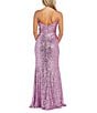Color:Orchild - Image 2 - Sweetheart Sleeveless Long Slim Sequin Long Dress