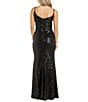 Color:Black - Image 2 - Sweetheart Sleeveless Long Slim Sequin Long Dress