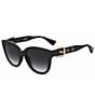 Color:Black - Image 1 - Women's MOS143S Gold Buckle Round Sunglasses