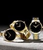 Movado Men's Museum Classic Black Dial Link Two Tone Bracelet Watch, Color:Two-Tone - Image 4