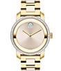 Color:Gold/Taupe - Image 1 - Bold Women's Ceramic Stainless Steel Bracelet Watch
