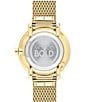 Color:Gold - Image 2 - Bold Gold Crystal IP Mesh Bracelet Watch