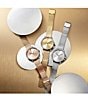 Color:Gold - Image 5 - Bold Gold Crystal IP Mesh Bracelet Watch