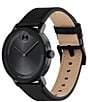 Color:Black - Image 2 - Bold Men's Evolution 2.0 Quartz Analog Black Leather Strap Watch