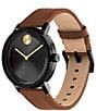 Color:Cognac - Image 2 - Bold Men's Evolution 2.0 Quartz Analog Cognac Leather Strap Watch
