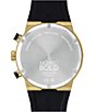 Color:Black - Image 3 - Bold Men's Fusion Quartz Chronograph Gold Dial Black Silicone Strap Watch