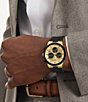Color:Black - Image 5 - Bold Men's Fusion Quartz Chronograph Gold Dial Black Silicone Strap Watch