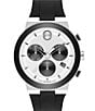 Color:Black - Image 1 - Bold Men's Fusion Quartz Chronograph Black Silicone Strap Watch