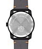 Color:Black - Image 3 - Movado Bold Men's TR90 Quartz Analog Orange Detail Black Leather Strap Watch
