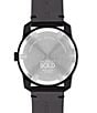 Color:Black - Image 3 - Bold Men's TR90 Quartz Analog Silver Detail Black Leather Strap Watch