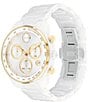 Color:White - Image 2 - Bold Men's Verso Quartz Chronograph White Ceramic Bracelet Watch
