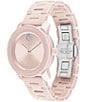 Color:Pink - Image 3 - Bold Mid Size Blush Ceramic Watch