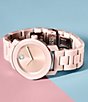 Color:Pink - Image 4 - Bold Mid Size Blush Ceramic Watch