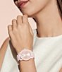 Color:Pink - Image 5 - Bold Mid Size Blush Ceramic Watch