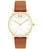 Movado Bold Women's Access Quartz Analog Cognac Leather Strap Watch, Color:Cognac - Image 1